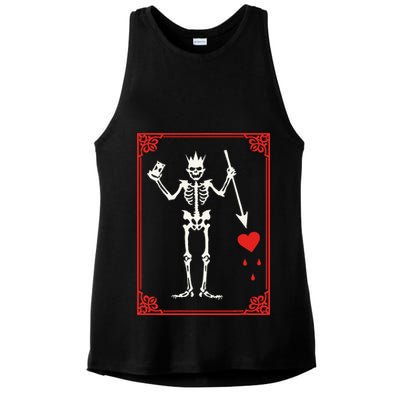 Blackbeard The Pirate Battle Flag Jolly Roger Military Army Ladies PosiCharge Tri-Blend Wicking Tank