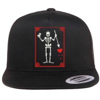 Blackbeard The Pirate Battle Flag Jolly Roger Military Army Flat Bill Trucker Hat