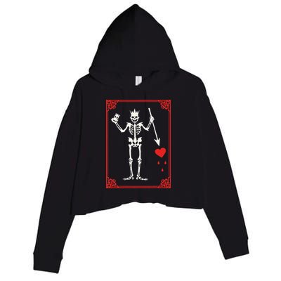 Blackbeard The Pirate Battle Flag Jolly Roger Military Army Crop Fleece Hoodie