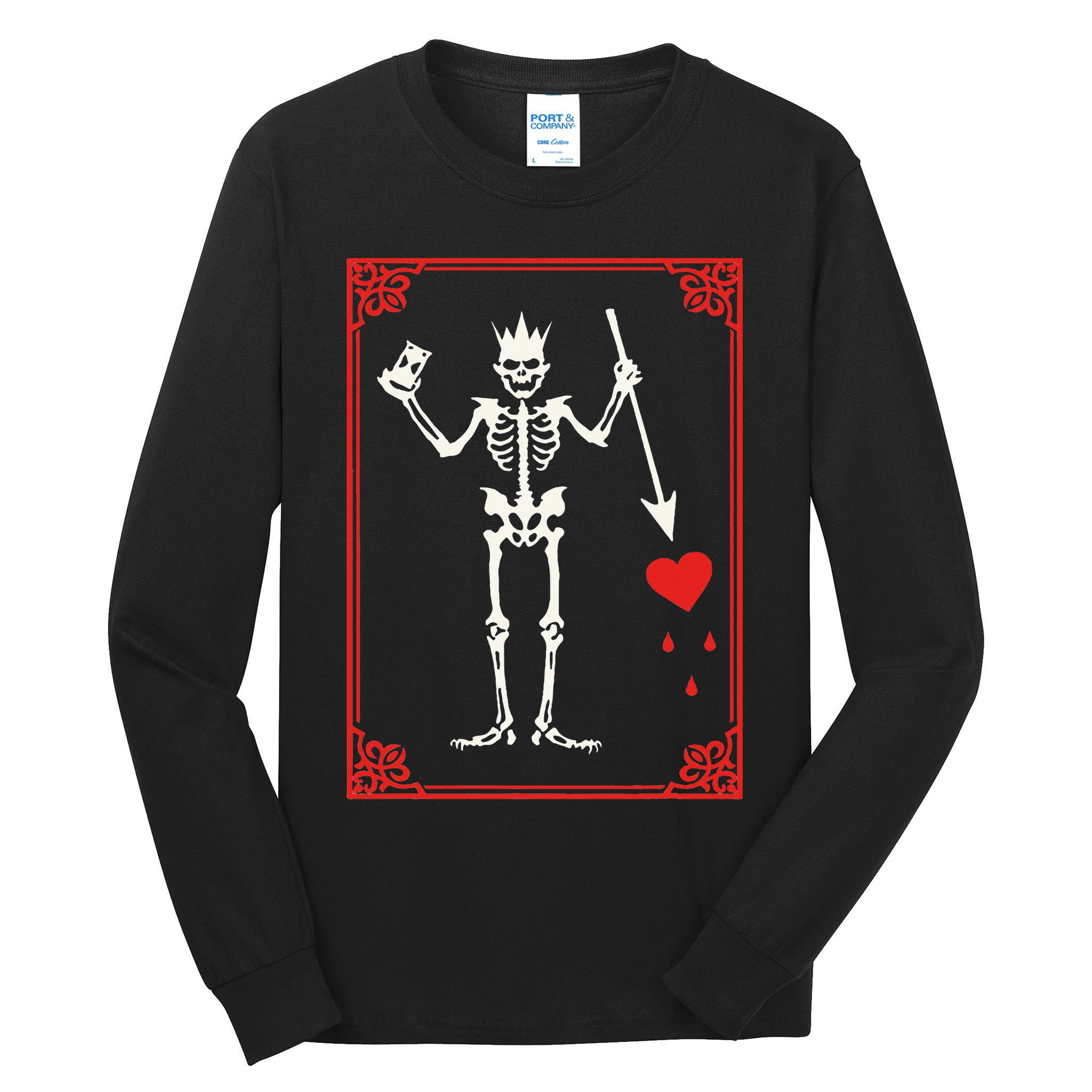 Blackbeard The Pirate Battle Flag Jolly Roger Military Army Tall Long Sleeve T-Shirt