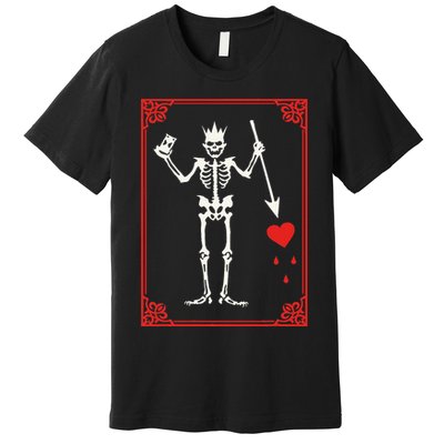 Blackbeard The Pirate Battle Flag Jolly Roger Military Army Premium T-Shirt