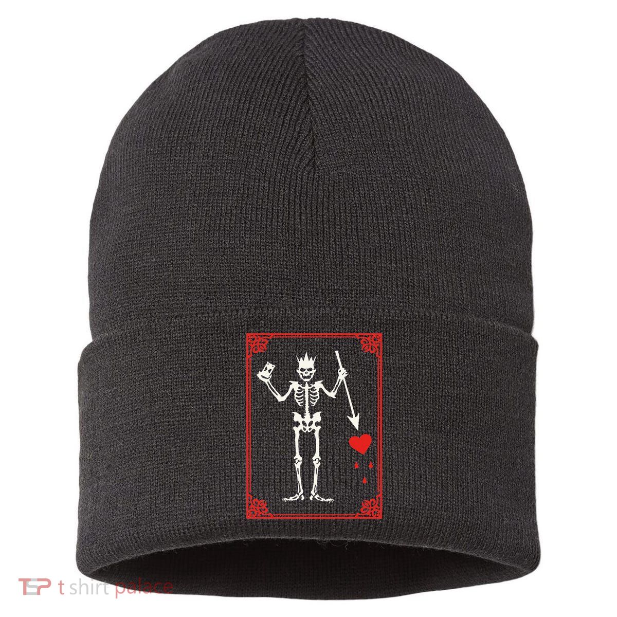 Blackbeard The Pirate Battle Flag Jolly Roger Military Army Sustainable Knit Beanie