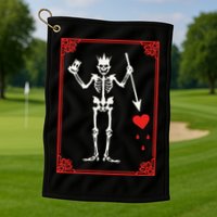 Blackbeard The Pirate Battle Flag Jolly Roger Military Army Golf Towel