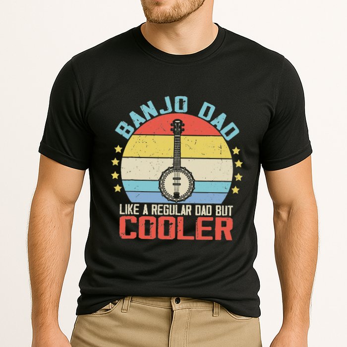 Banjo Teacher Player Dad For Bluegrass Guitarist Musician Cooling Performance Crew T-Shirt