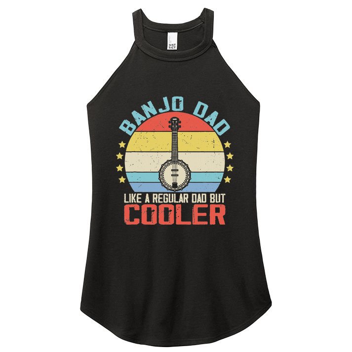 Banjo Teacher Player Dad For Bluegrass Guitarist Musician Women's Perfect Tri Rocker Tank