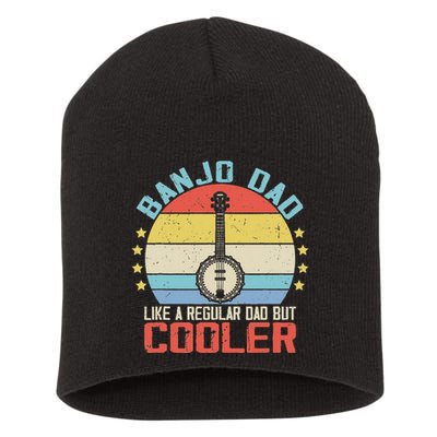 Banjo Teacher Player Dad For Bluegrass Guitarist Musician Short Acrylic Beanie