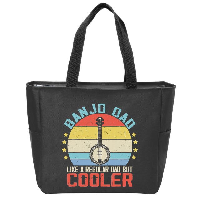 Banjo Teacher Player Dad For Bluegrass Guitarist Musician Zip Tote Bag