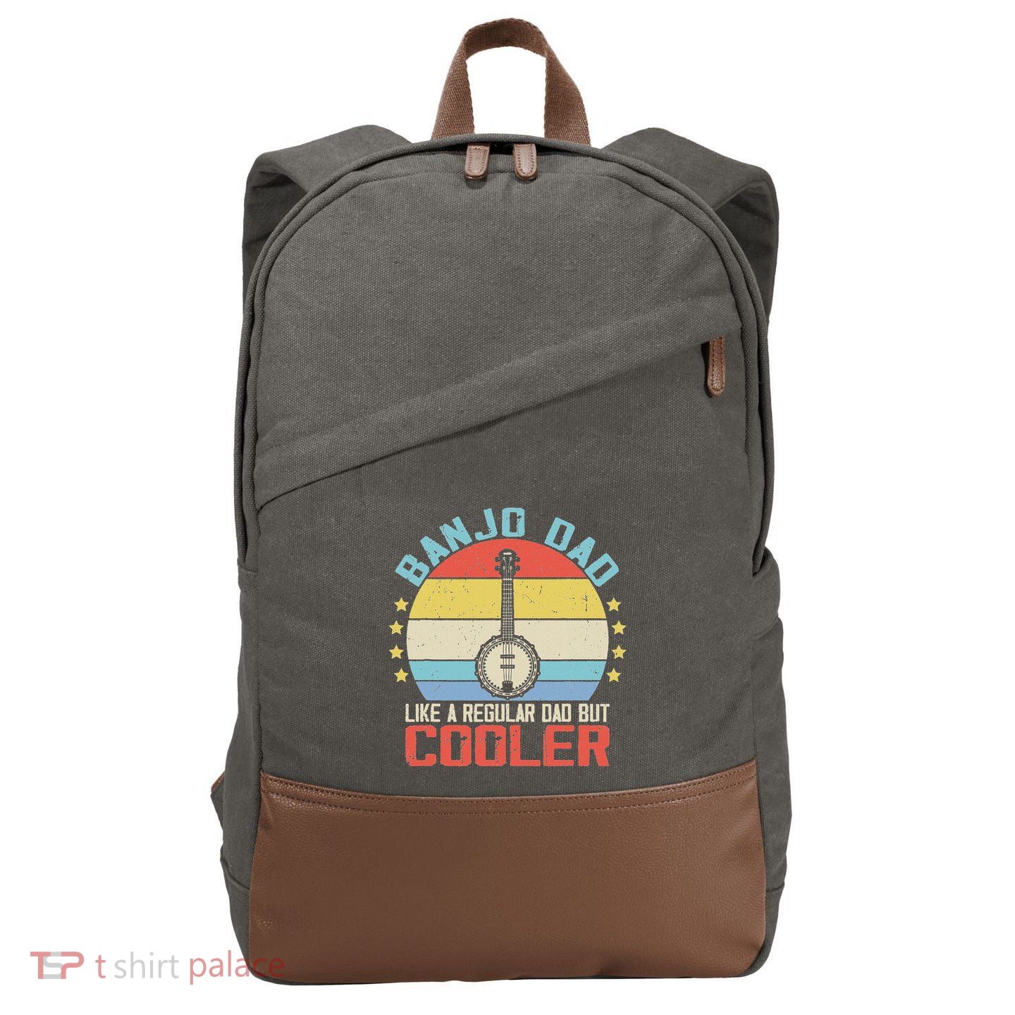 Banjo Teacher Player Dad For Bluegrass Guitarist Musician Cotton Canvas Backpack
