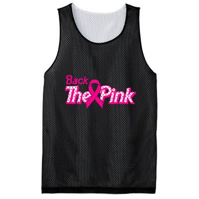 Back The Pink Breast Cancer Support Cancer Warrior Mesh Reversible Basketball Jersey Tank