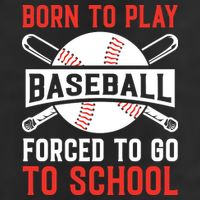 Born To Play Baseball Forced To Go To School Gift For Sport Team Beanie