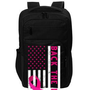 Back The Pink American Flag Pink Ribbon Breast Cancer Impact Tech Backpack