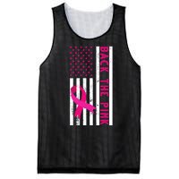 Back The Pink American Flag Pink Ribbon Breast Cancer Mesh Reversible Basketball Jersey Tank