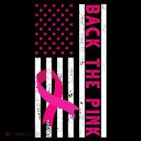 Back The Pink American Flag Pink Ribbon Breast Cancer Poster