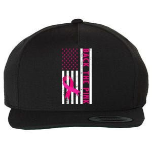 Back The Pink American Flag Pink Ribbon Breast Cancer Wool Snapback Cap