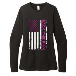 Back The Pink Breast Cancer Awareness Flag Womens CVC Long Sleeve Shirt