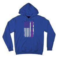 Back The Pink Breast Cancer Awareness Flag Tall Hoodie