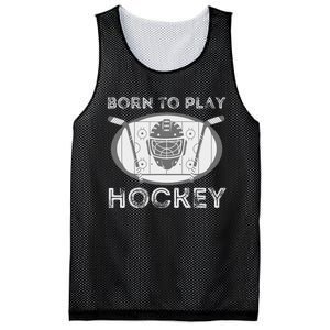 Born To Play Hockey Funny Ice Hockey Player Gift Mesh Reversible Basketball Jersey Tank