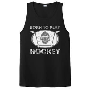 Born To Play Hockey Funny Ice Hockey Player Gift PosiCharge Competitor Tank