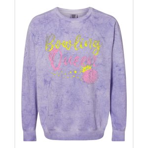 Bowling Team Queen Gift Bowling Colorblast Crewneck Sweatshirt