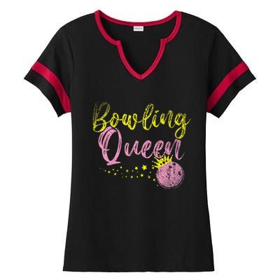 Bowling Team Queen Gift Bowling Ladies Halftime Notch Neck Tee