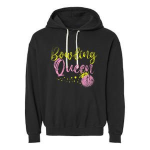 Bowling Team Queen Gift Bowling Garment-Dyed Fleece Hoodie