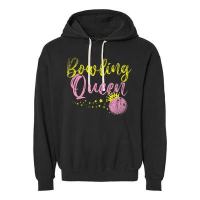 Bowling Team Queen Gift Bowling Garment-Dyed Fleece Hoodie