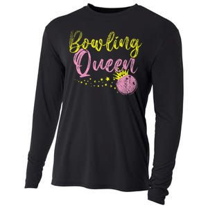 Bowling Team Queen Gift Bowling Cooling Performance Long Sleeve Crew