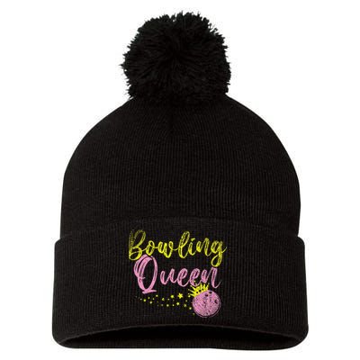 Bowling Team Queen Gift Bowling Pom Pom 12in Knit Beanie
