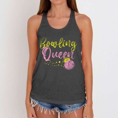 Bowling Team Queen Gift Bowling Women's Knotted Racerback Tank