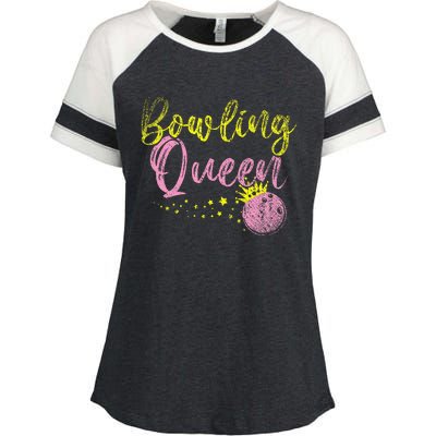 Bowling Team Queen Gift Bowling Enza Ladies Jersey Colorblock Tee