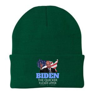 Biden The Quicker Fucker Upper Political Knit Cap Winter Beanie