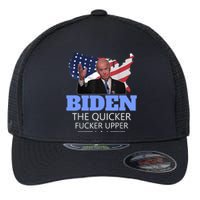 Biden The Quicker Fucker Upper Political Flexfit Unipanel Trucker Cap