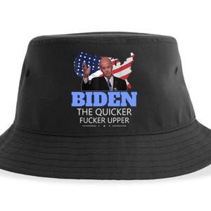 Biden The Quicker Fucker Upper Political Sustainable Bucket Hat