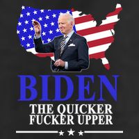 Biden The Quicker Fucker Upper American Flag Design Cool Comfort Performance Bucket Hat