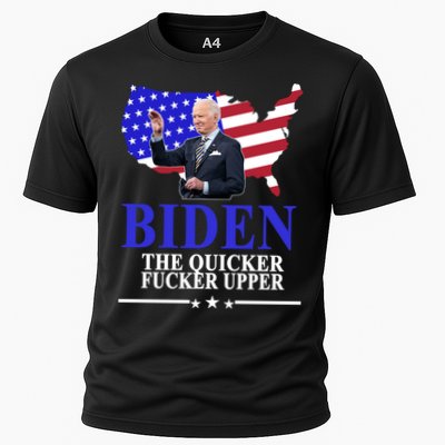 Biden The Quicker Fucker Upper American Flag Design Performance Shirt
