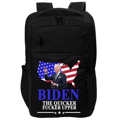 Biden The Quicker Fucker Upper American Flag Design Impact Tech Backpack