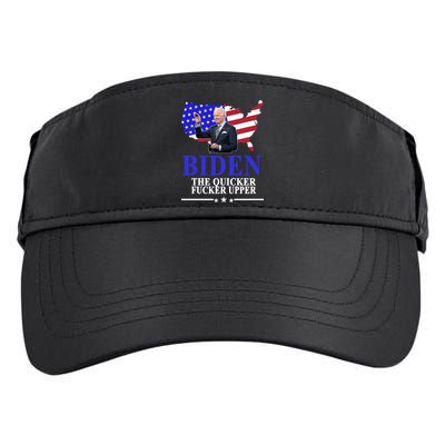 Biden The Quicker Fucker Upper American Flag Design Adult Drive Performance Visor
