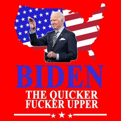 Biden The Quicker Fucker Upper American Flag Design T-Shirt