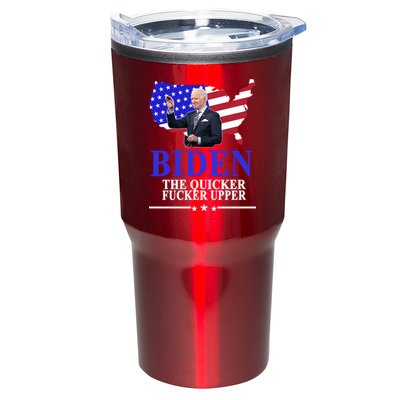 Biden The Quicker Fucker Upper American Flag Design Tumbler