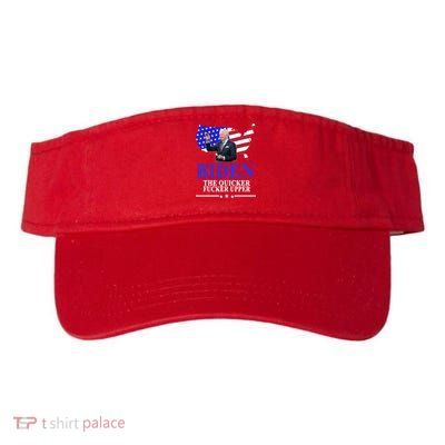 Biden The Quicker Fucker Upper American Flag Design Visor