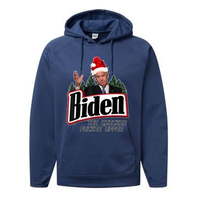 Biden The Quicker Fucker Upper. Performance Fleece Hoodie