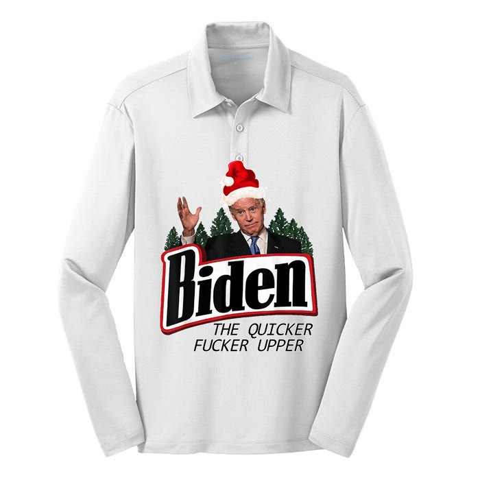 Biden The Quicker Fucker Upper. Silk Touch Performance Long Sleeve Polo