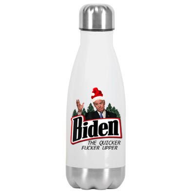 Biden The Quicker Fucker Upper. Stainless Steel Insulated Water Bottle