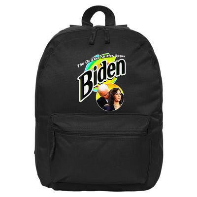Biden The Quicker Sniffer Upper Funny 16 in Basic Backpack