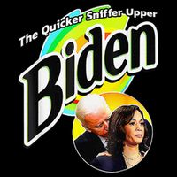 Biden The Quicker Sniffer Upper Funny Women's V-Neck T-Shirt