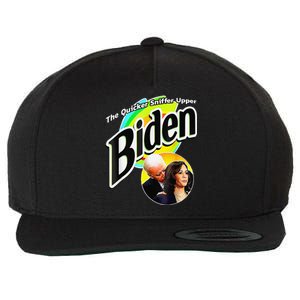 Biden The Quicker Sniffer Upper Funny Wool Snapback Cap