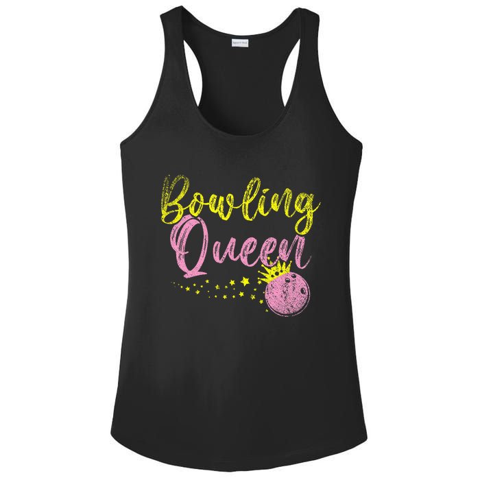 Bowling Team Queen Women Gift Bowling Ladies PosiCharge Competitor Racerback Tank