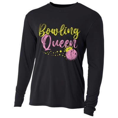 Bowling Team Queen Women Gift Bowling Cooling Performance Long Sleeve Crew