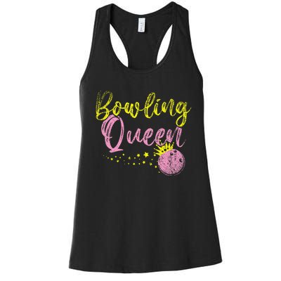 Bowling Team Queen Women Gift Bowling Women's Racerback Tank