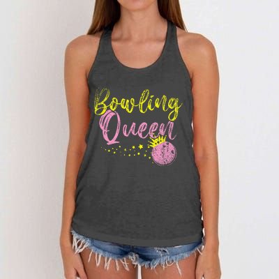 Bowling Team Queen Women Gift Bowling Women's Knotted Racerback Tank